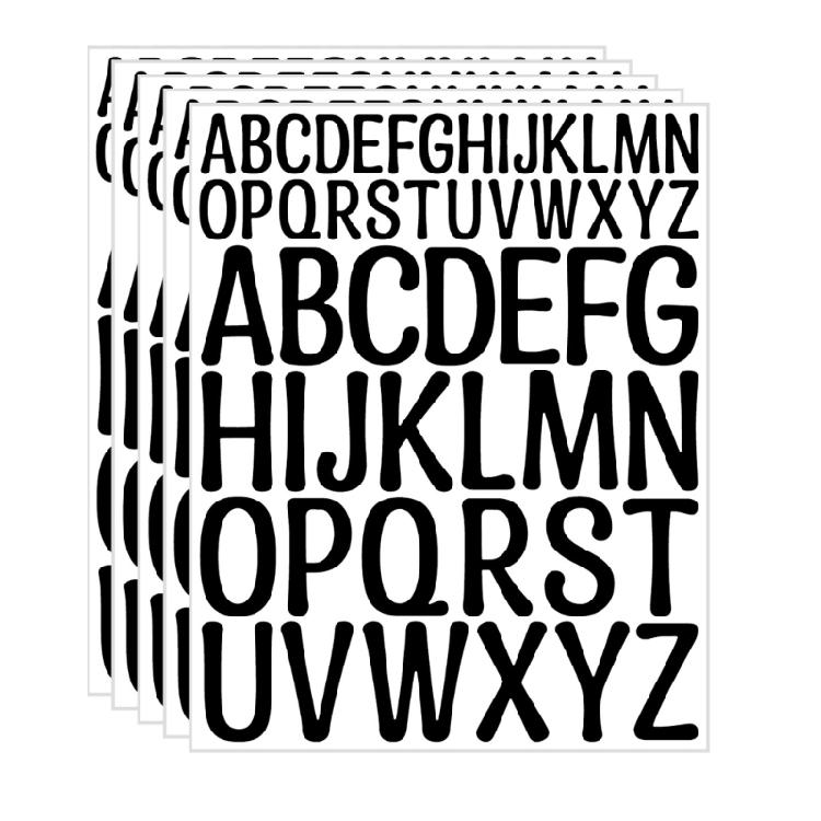 5 Sheets Alphabets Sticker Letter Sticker Letter Decal Decorative Sticker Scrapbook Sticker Waterproof Journal Sticker
