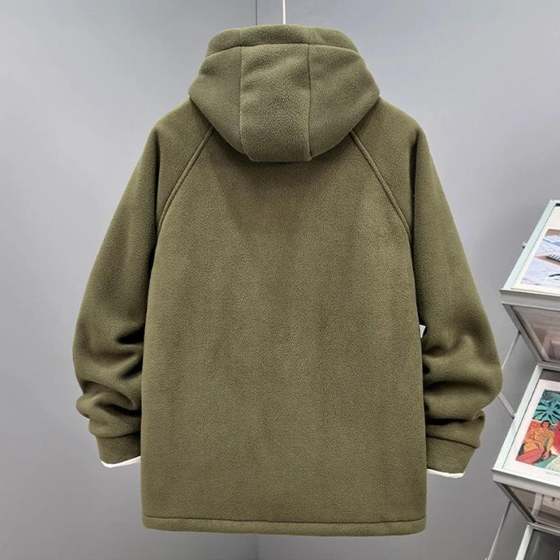 Cargo Jacket Men Autumn Winter Fleece Jacket Coat Fashion Casual Patchwork Jackets