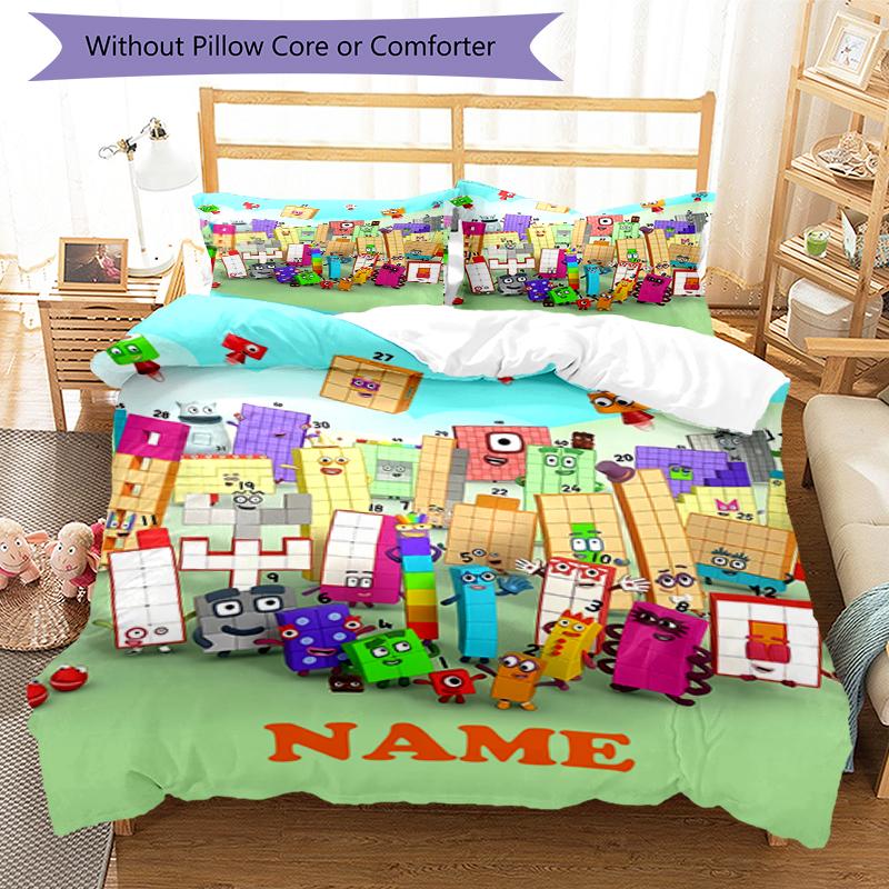 Set Biancheria da Letto con Nome e Numeri Personalizzato 3 Pezzi Copripiumino Chiusura Include 1 Copripiumino e 2 Federe, Morbido e Confortevole per Tutte le Stagioni.