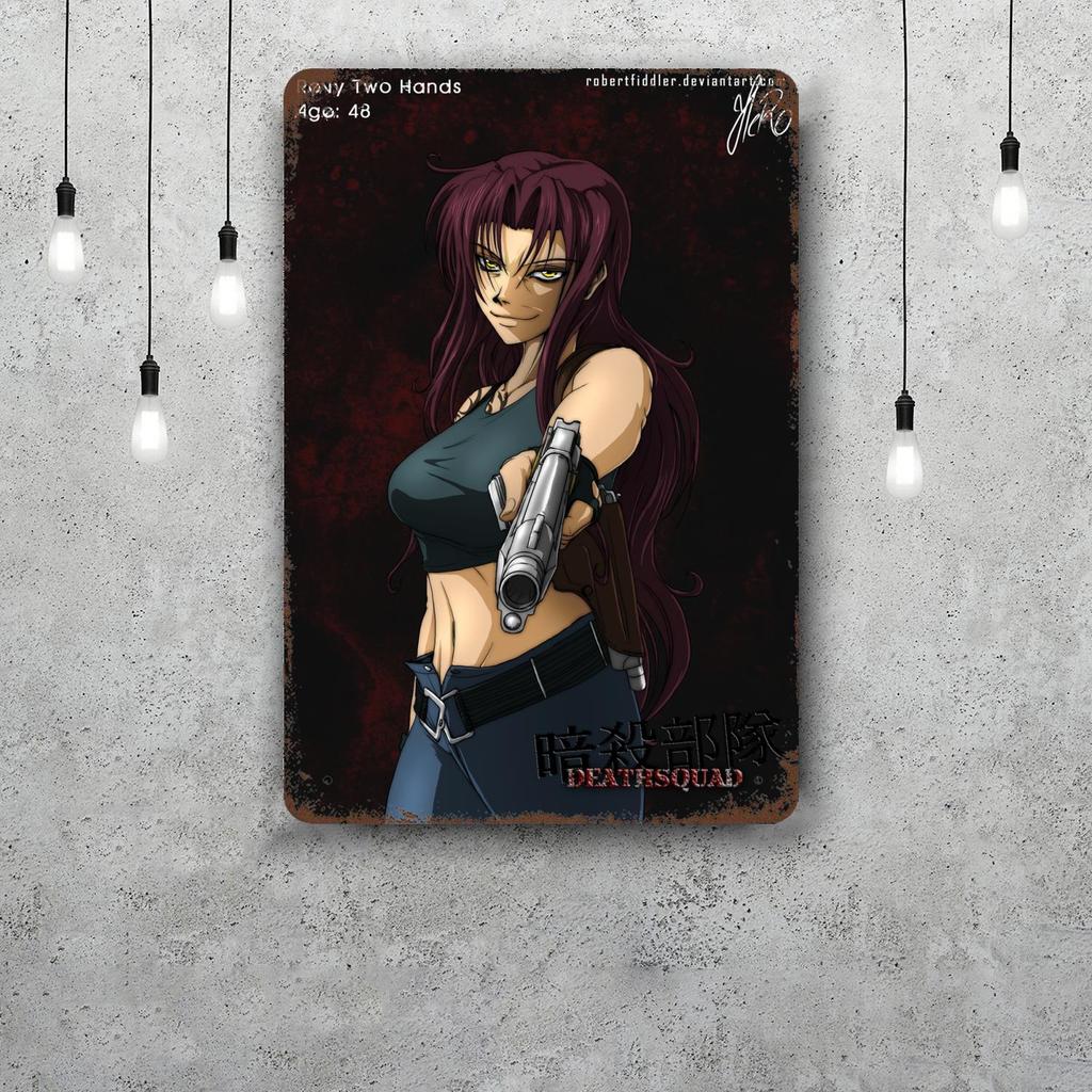 revy black lagoon Funny Bar Metal Sign Retro Plaque Sign Alcohol Drinker Pub Club Man Cave Kitchen Wall Decoration