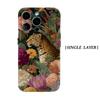 Jungle Leopard Floral Phone Case for IPhone 17AIR 16E 16 15 14 13 12 11 17 Pro Max Plus Double-layer Back Cover