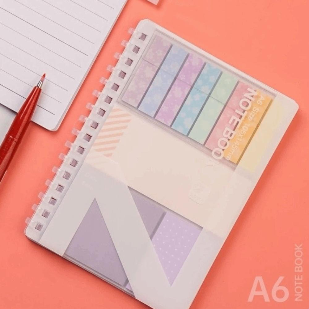 Adhesive Memo Pads Loose-Leaf Reusable Repositionable Index Tabs Expanding Sticky Notes Notebook