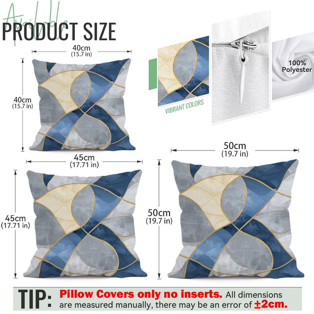 Blue Geometric Stitching Cushion Covers Pillowcase Home Decor Bedroom Sofa Cushion Cover Living Room Car Home Decor