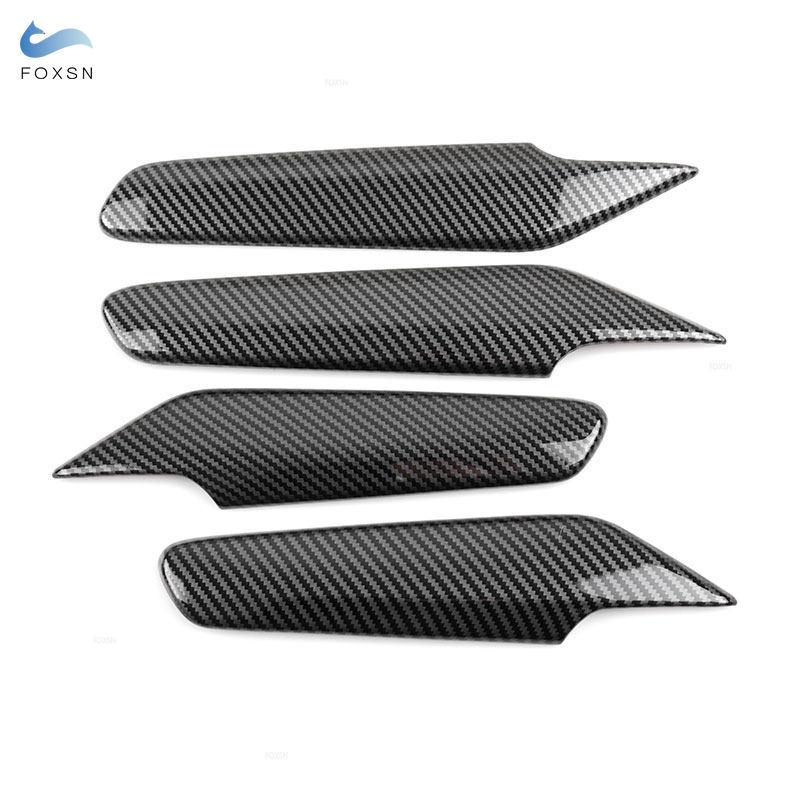 For Honda Civic 11th ABS Carbon Fiber Texture 4pcs Car Interior Door Window Lift Control Side Panel Cover Protective Trim