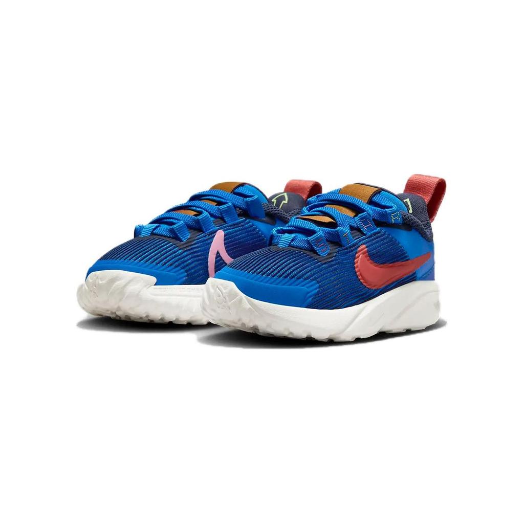Nike Star Runner 4 Cushioning, Wear Resistant Low Top Toddler Shoes Blue Red Infant And Toddler FB7578-400