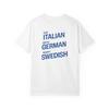Iss Italienisch Fahre Deutsch Unisex Heirate Schwedisch T-Shirt Typografie Rückendruck Vintage Oberteil Für Den Alltag Leicht Streetwear