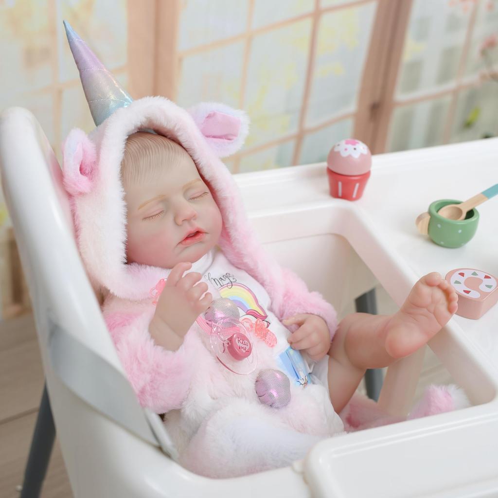 Cloveray Reborn Doll 20 Inch Cute Vinyl Doll with Changeable Clothes Baby Doll Collection Doll Perfect Gift for Christmas, Birthday, New Year