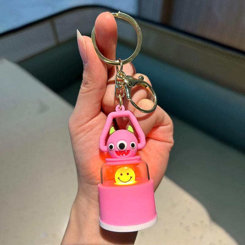 Adorable Silicone Monster Keychain Light Cute Pendant For Bags And Cars
