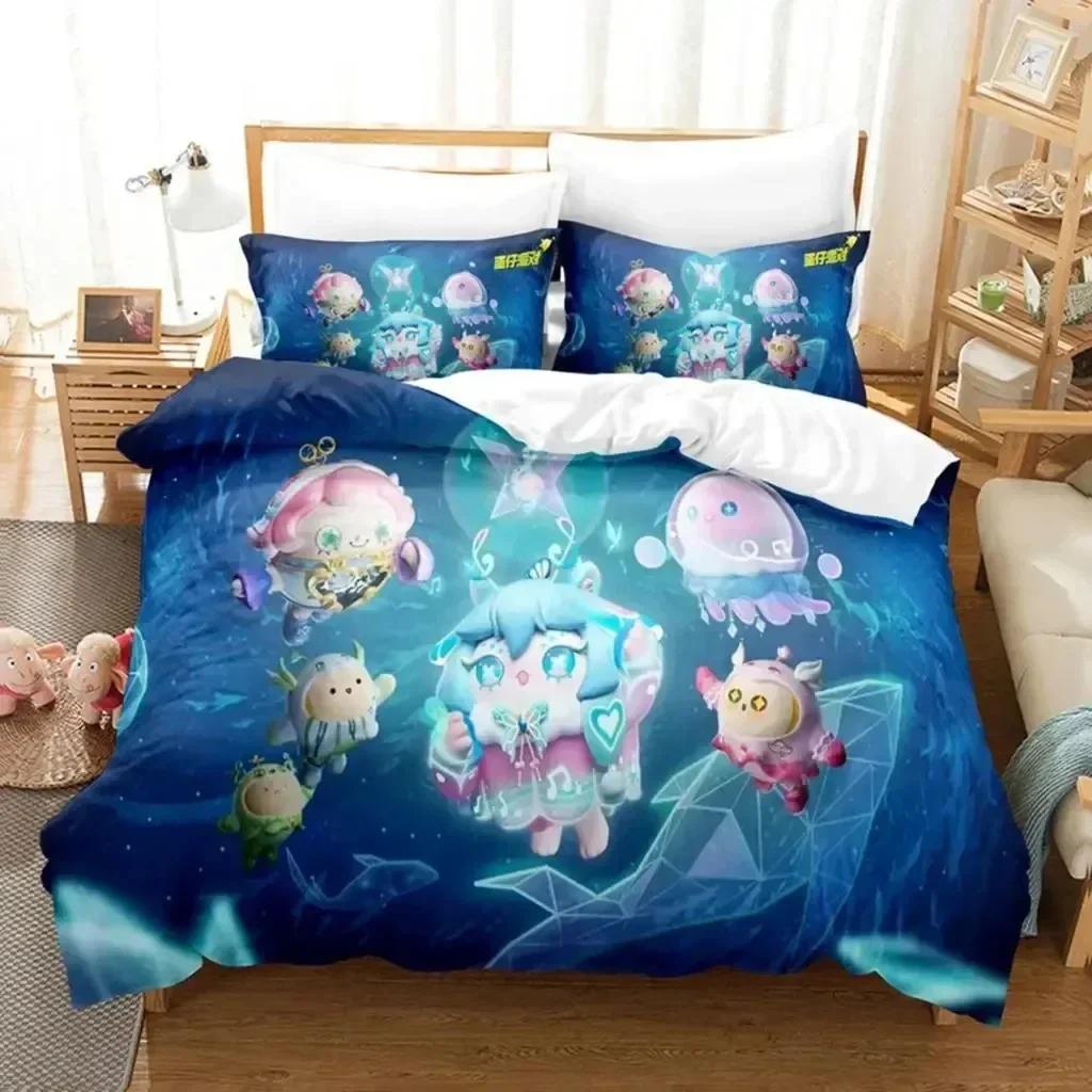 Cartoon Eggy Party Game Bedding Set Duvet Cover Sheet Printed Bed Set Pillowcase Bed Full Queen King Size Comforter Bedroom