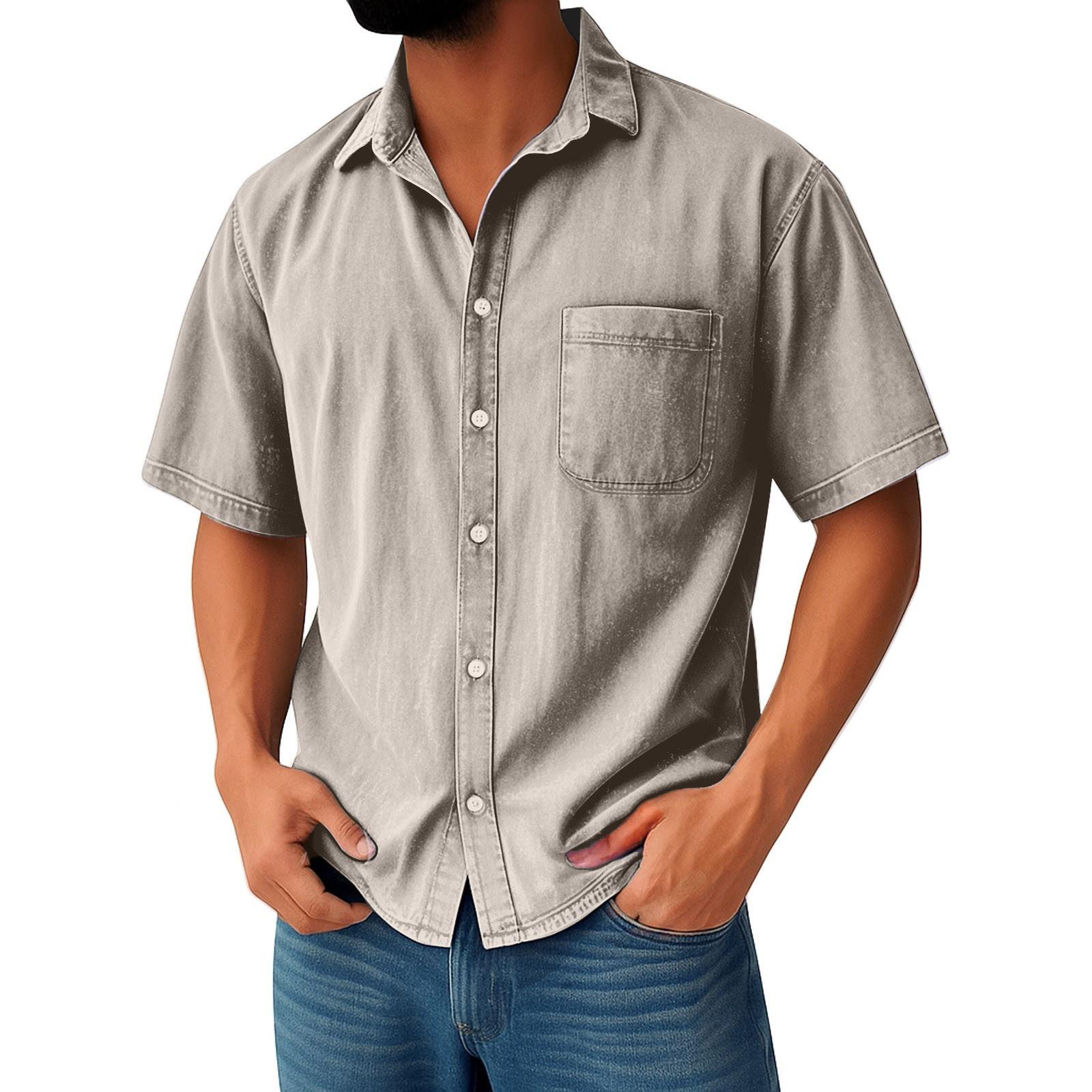 

Мужские винтажные рубашки для боулинга на пуговицах с коротким рукавом, летняя пляжная рубашка XXXL бежевый