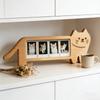 Cadre Photo en Forme de Chats, Cadre Photo Élégant en Bois pour Affichage sur Table, Cadre Photo Mini Chat Ornement Objets de Collection