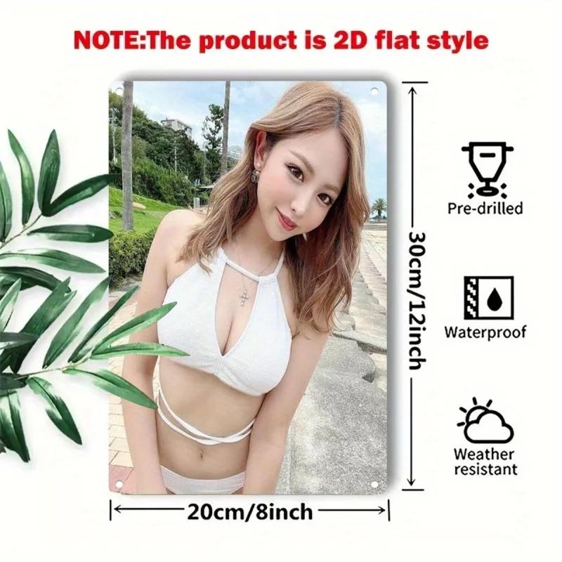 Retro Tin Poster Wall Decor2D Flat Metal Sign Plate - Promotional Poster with Artwork Iron Paint Water & Du