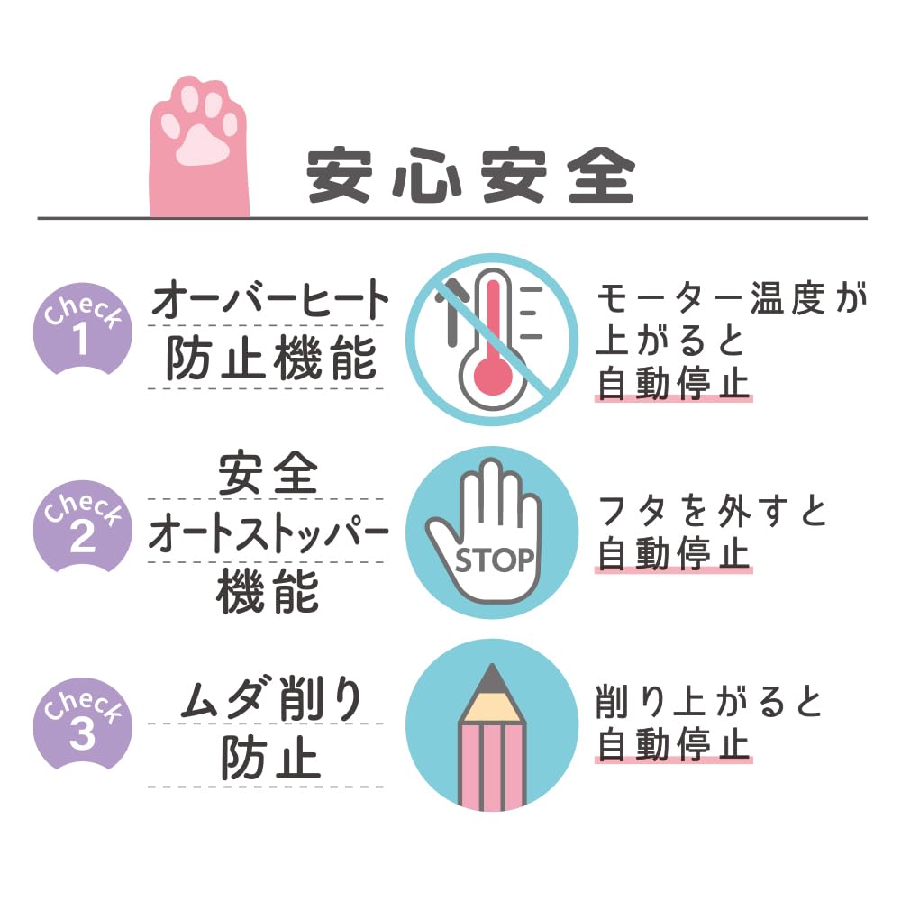 Devica Electric Pencil Sharp 043747 Sharpener, Meow, Blue, Rechargeable,