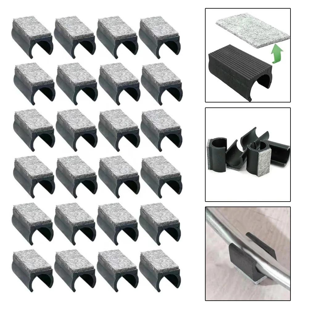 24pcs Felt Chair Gliders for Cantilever Chairs Easy Installation Floor Scratch Protector for Parquet Laminate Tiles