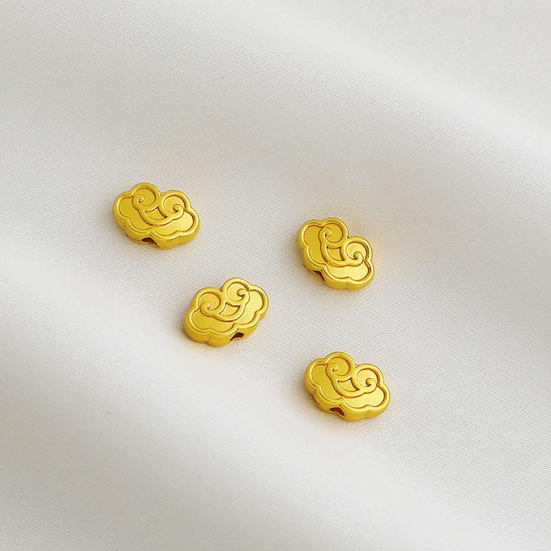 Sand Gold Plated Ruyi Cloud Spacer Beads - Chinese Style DIY Jewelry Material