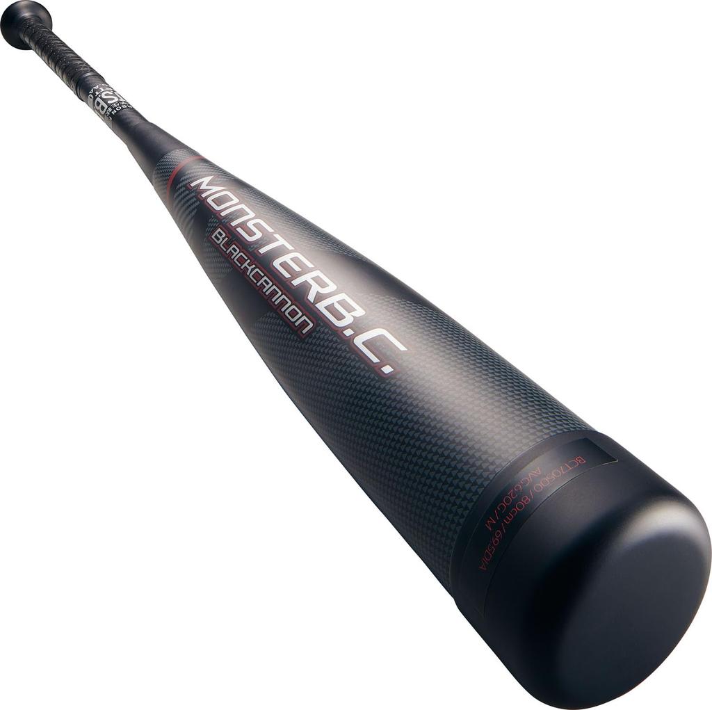 ZETT Youth Baseball Softball Bat MONSTER B.C. Made of FRP (Carbon + Urethane Foam In the Hitting Part) 80cm 620g Average Black (1900) Made In Japan