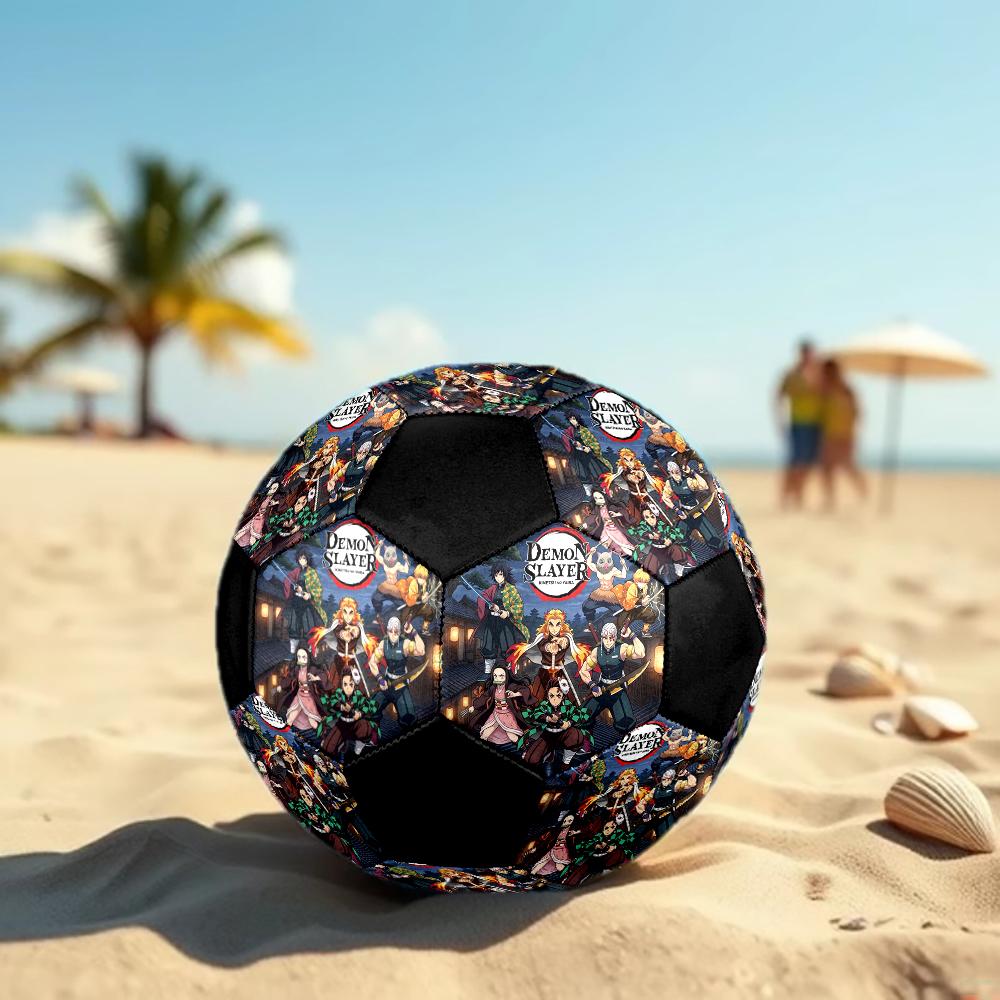 1pc Demon Slayer Kimetsu no Yaiba Football Soccer Ball Size 5 Indoor Soccer Ball Fashion Colorful Backyard Game -Great For Sports Fans Gift HE2