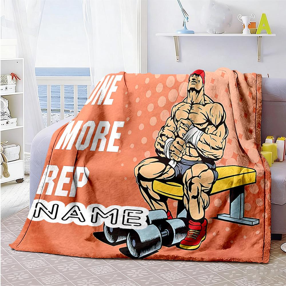 Pre-workout Preparation Customize Text Blanket Gift Customizable Blanket Ultra-Soft for Bed Picnics Home Decor Chair Ideal for All Seasons