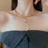 Jewelry Accessories Exaggerated Snake Necklace Metal Iron Zinc Zinc Alloy Clavicle Chain  Lady