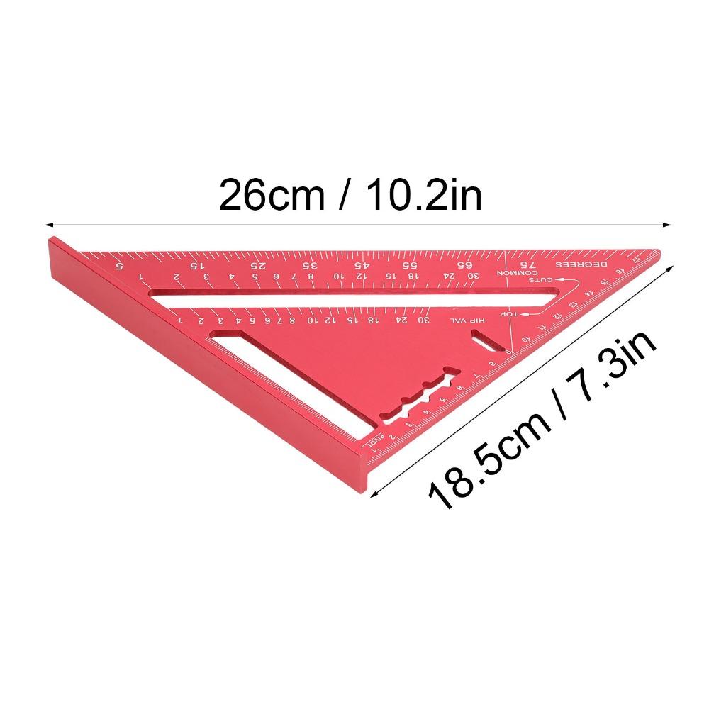 Clear Scale Rafter Square Tool Red Triangle Right Angle Ruler Woodworking Triangle Cabinetry