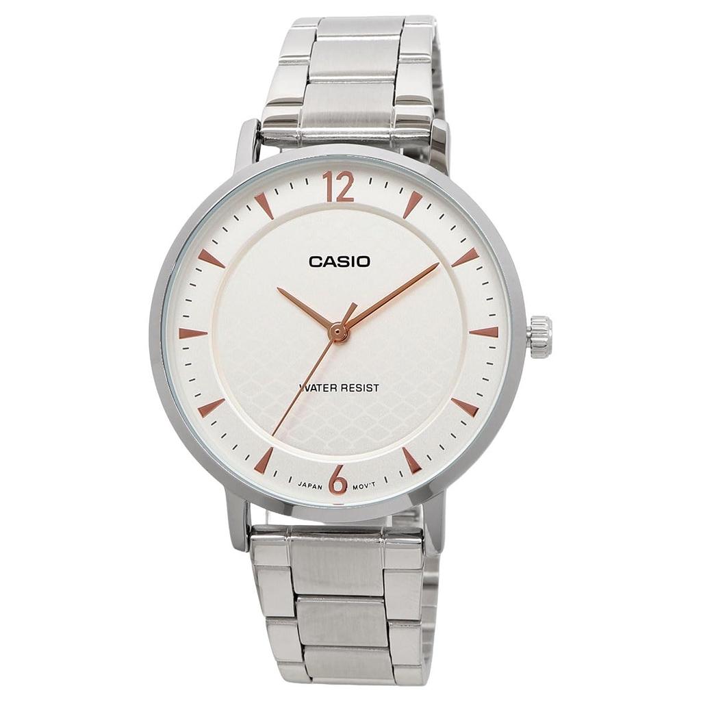 Casio Analog Quartz Watch White Metal Band Overseas Model [Casio] Women's LTP-VT04D-7A [Used]