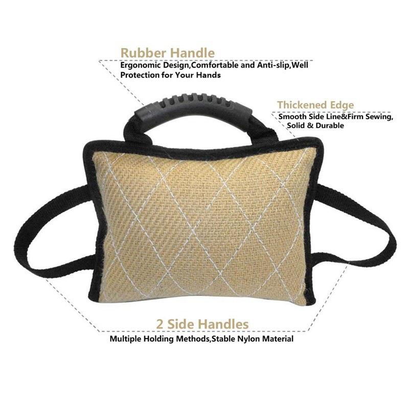 Strapazierfähiges Hunde Trainingsbeißkissen mit Köperjute und Beißstock