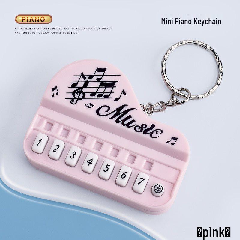 Xiaohongshu Mini Electronic Luminous Keyboard Keychain - Musical Children s Toy Piano Pendant