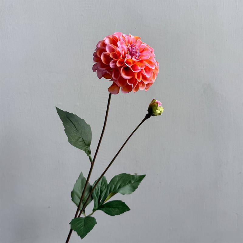 Artificial Moisturizing 2Head Dahlia Real Touch Flowers Bridal Bouquet Wedding Decoration Party Floral Home Decor Dahlia