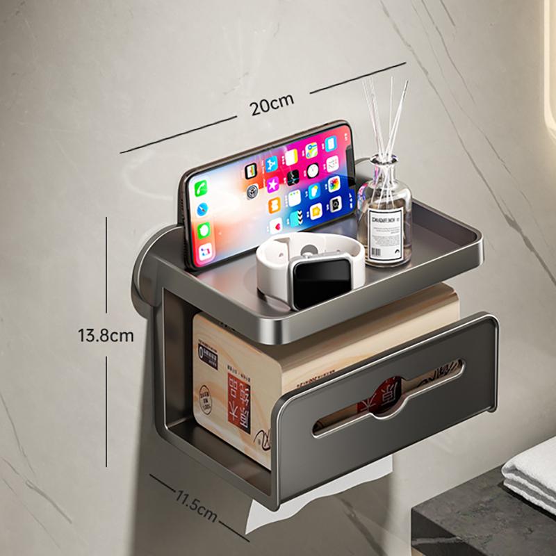 Wall Mount Toilet Paper Holder Plastic Waterproof Roll Paper Storage Rack Bathroom Tissue Organizer Shelves