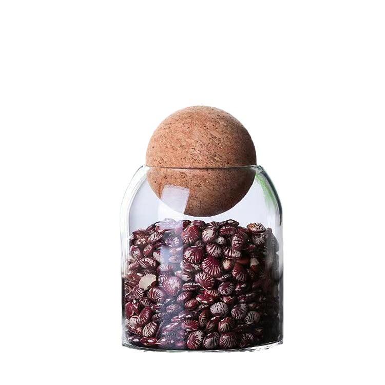 Heat-Resistant Airtight Glass Jar for Tea, Coffee Beans, and Fruits – Transparent Storage and Display Bottle