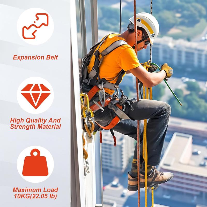 Safety Bungee Tether Tool Lanyard With Carabiner Hook Climbing Working Anti-Falling Safety Rope Aerial Work Climbing Accessories