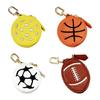 Fashionable PU Leather Sports Design Keychain Wallet For Casual Outfits Sturdy Waterproof Accessory