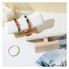 Stylish PU watch stand with natural wood accents for perfect for home retail display T-shaped stand/accessory 2-4 watches, (black)