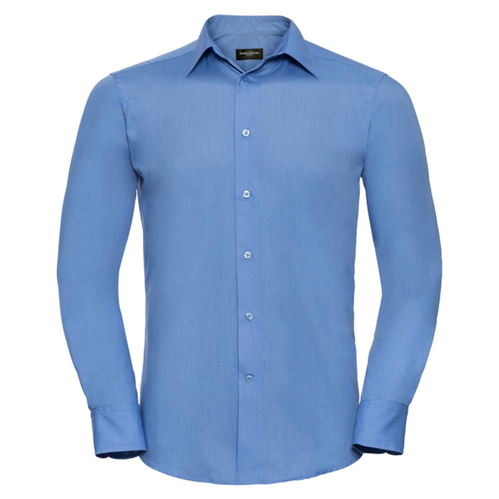 Russell Collection Mens Polycotton Tailored Long-Sleeved Shirt