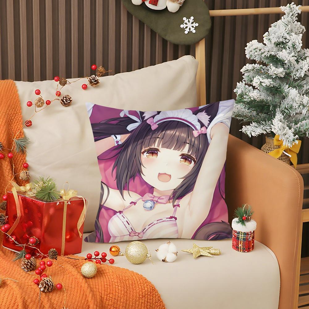 Chocola Nekopara Anime Pillow Case Double Sided Comfort Pillow Cover Fit Car Sofa Bedroom & Other Scenes