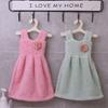 Hand Towel Princess Dress Shape Wipe Towel Soft Coral Fleece Hanging Towel for Home Kitchen Bathroom