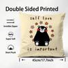 Classic Cartoon Character Kumamon Cushion Cover Soft & Easy-Wash Pillow Case – Versatile For Couch, Bed, Travel And Office