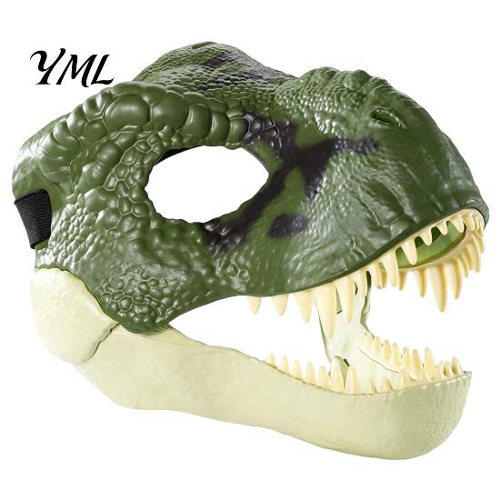 Creative Festival Costume Accessories Realistic Dinosaur Mask, Moving Jaw Mask for Human Flexible Soft Rubber Pet, Novelty Cosplay Halloween