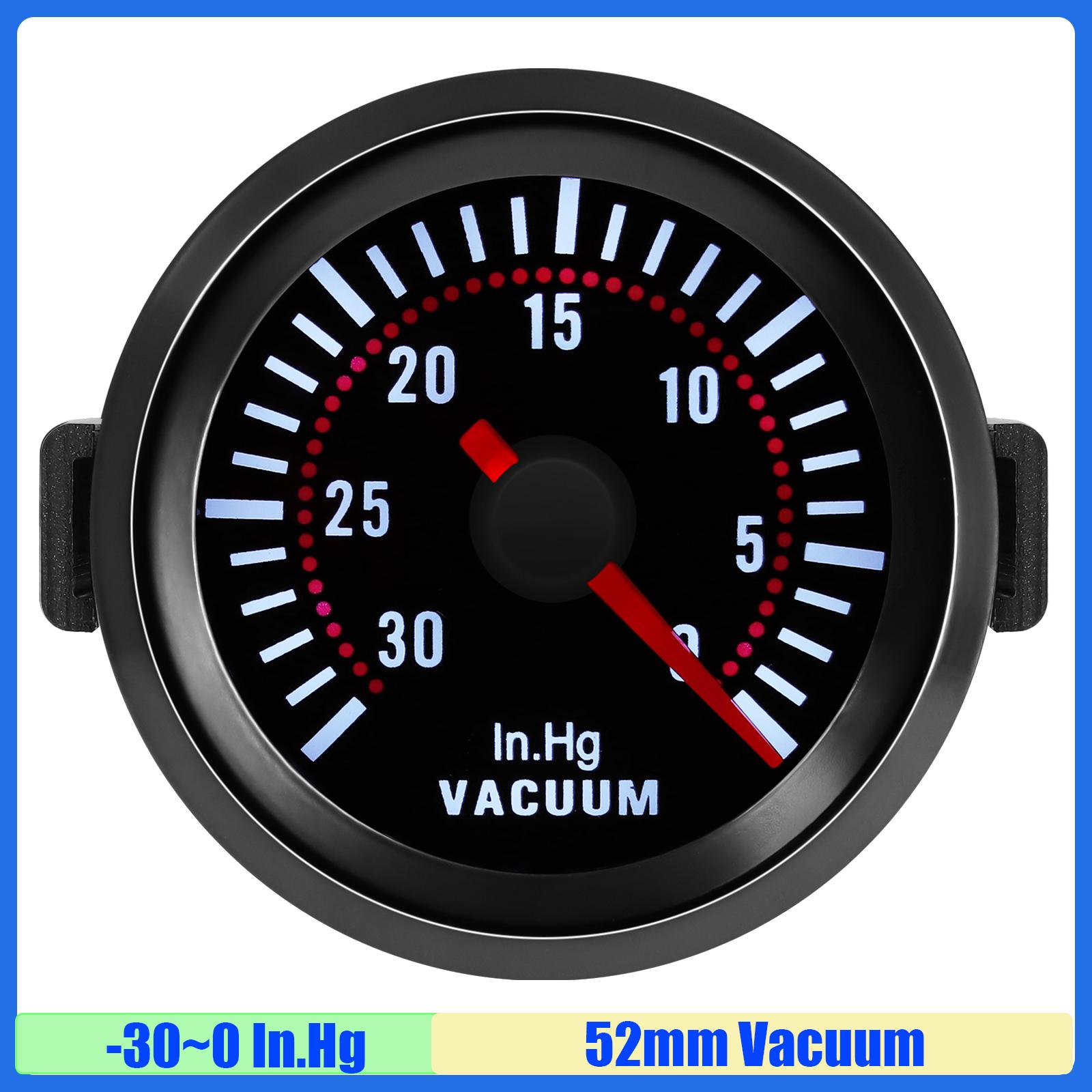 

MAIMEIMI 2 52mm 12V Car Auto Vacuum Gauge -30~0 In.Hg Displaying Smoke Lens Gasoline Engine Racing Car Vacuum Meter White LED чёрный