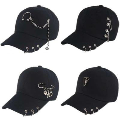 Personalisierte Kette Hip Hop Baseball Cap Kreative Piercing Ring Caps Punk Casual Solide Einstellbar Unisex Hut Snapback Hüte Golf Cap Reise Hut