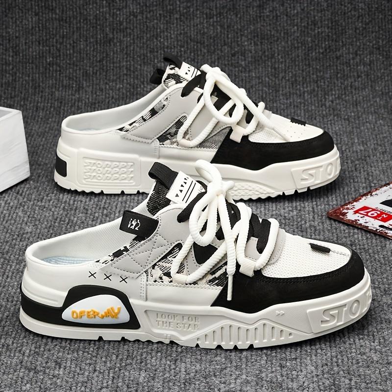 

Mens Slip-On Platform Shoes - Breathable, Comfy, Hollow Out Design for Outdoor Walking, Jogging, Camping - Trendy, Versatile 44 чёрный