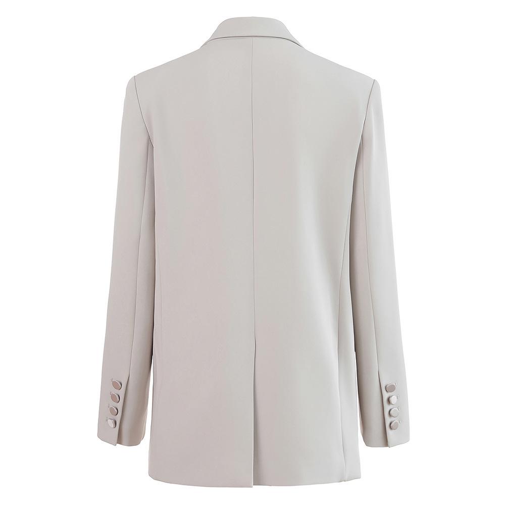 Nanyou Women's High-End Acetate Blazer - Spring/Summer 2025 Loose Fit, Drapey Patchwork Design