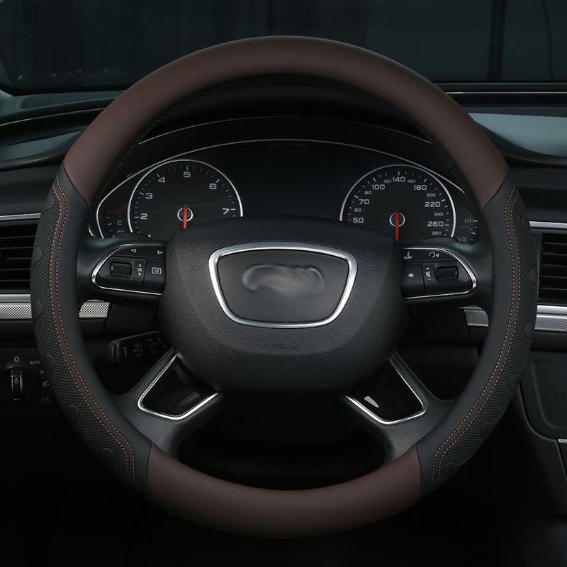 3D Embossed Steering Wheel Cover - Business Style, Comfortable, Breathable, Year-Round Massage for Cars