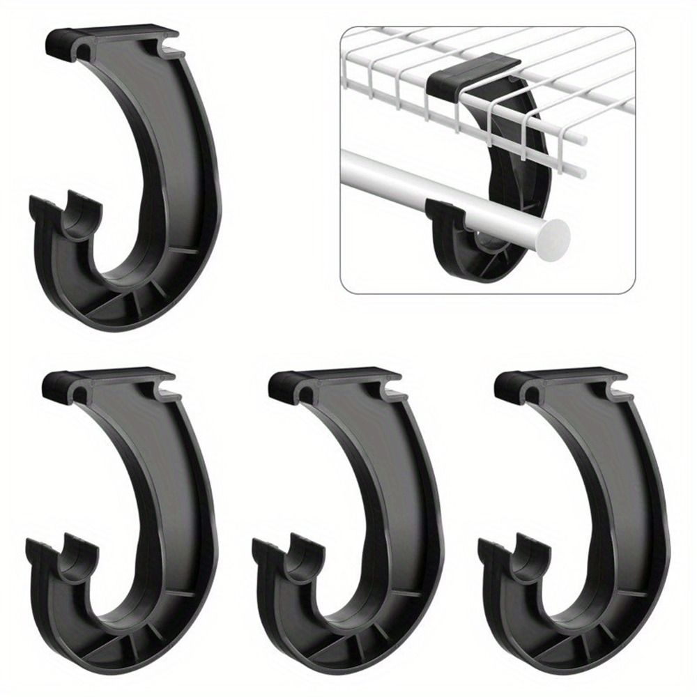 1pc J-Shaped Hanging Closet Rod Brackets Sturdy Curtain Rod Holder Closet Pole Support  Hardware