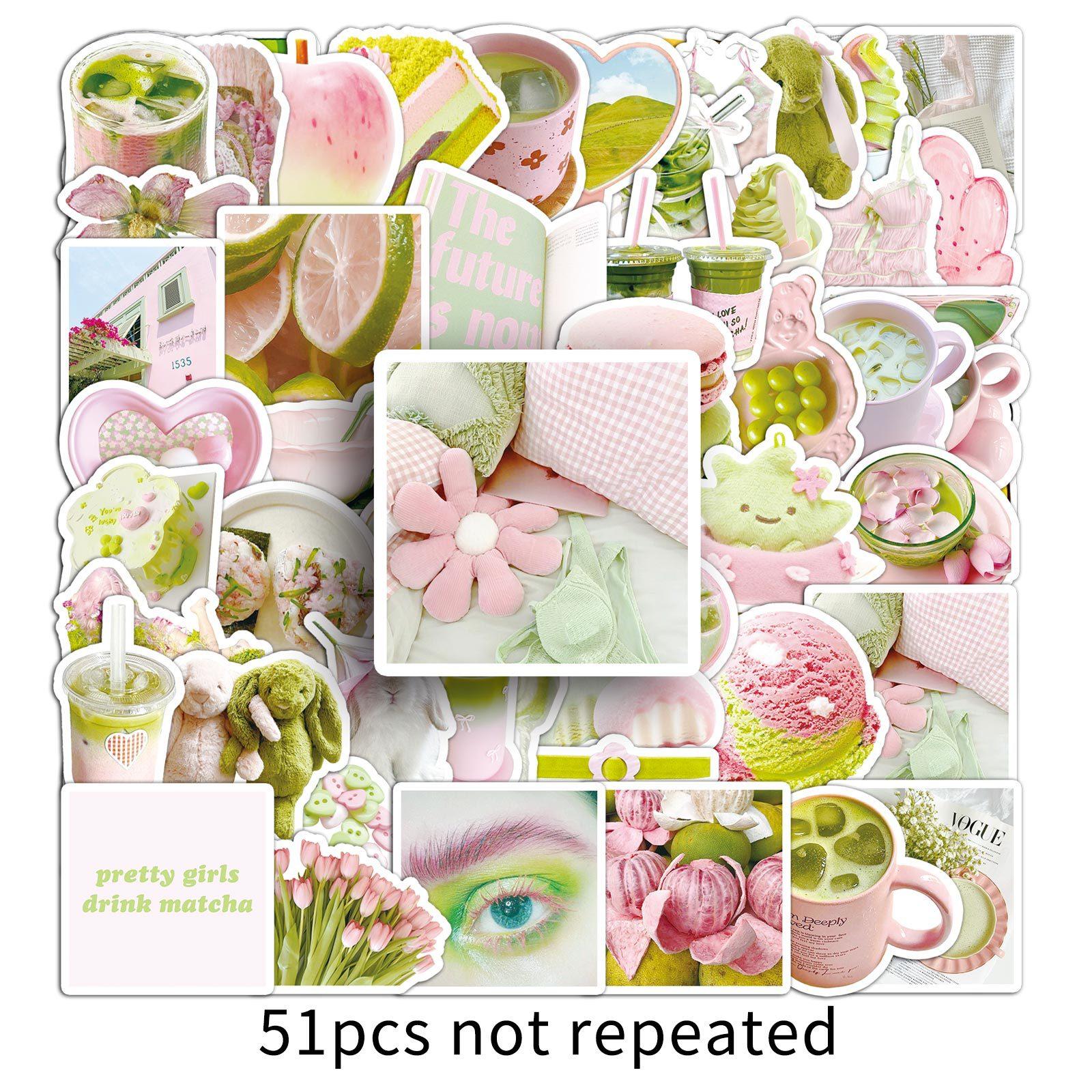 

51 Розовый Зеленый Инс Ветер Граффити Наклейки Маленький Свежий Инс Ветер Гука Декоративный Чехол для Мобильного Телефона Наклейки для Чашки для Воды