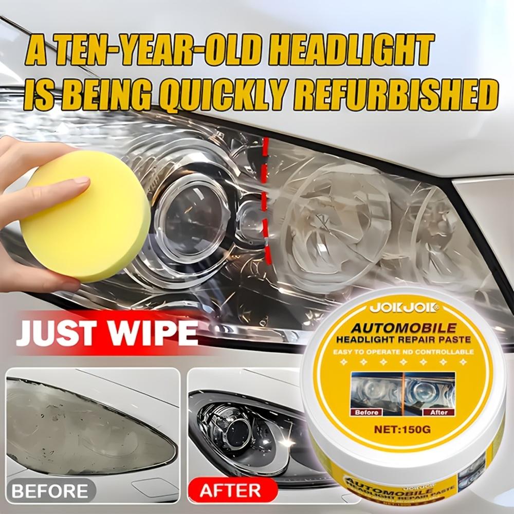 Car Headlight Repair Cream - Enhances Shine and Repairs Scratches, Prevents Yellowing, Suitable for All Types of Lights, Includi