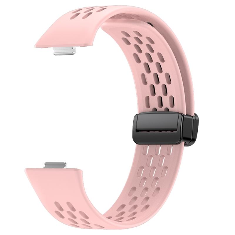 Comfortable Silicone Band with Magnetic Lock Breathable Accessory Sweat Resistant Silicone Watch Strap for Watch Fit3