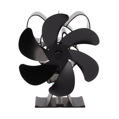 6 Blade Heat Powered Stove Fan for Wood Fireplace Chimney Fireplace Fan Increases Warm Air Silent Operation Black