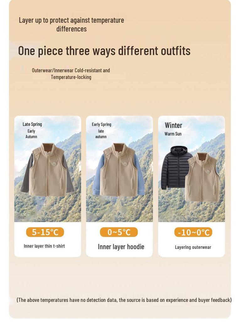 Dziecięca kamizelka polarowa 2025: Chłopięca i dziewczęca pogrubiona kurtka bez rękawów zapinana na zamek na jesień/zimę