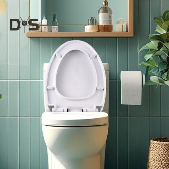 Toilet Cover with Quiet Close Technology Sturdy Anti-Shift Design Quick Release Secure Fit Toilet Lid
